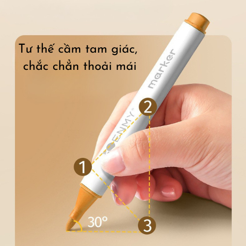 Hộp Bút Acrylic Marker 12/24/36/48 Màu Ngòi 2 mm, Màu Acrylic Marker Hiệu ENMY, Viết Được Trên Nhiều Chất Liệu
