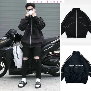 Áo khoác dù nam nữ 2 lớp unisex thời trang in NOWSAIGON phối Viền Phản quang chống gió cực tốt