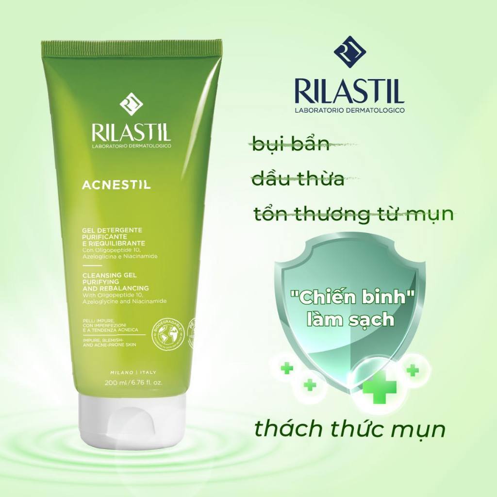 GEL RỬA MẶT DÀNH CHO DA MỤN - RILASTIL ACNESTIL CLEANSING GEL 200ML - ÚT STORE