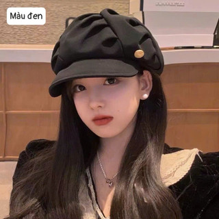 Mũ Beret Nữ, Mũ nồi xếp ly phong cách trẻ trung Hàn Quốc