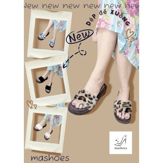DÉP XUỒNG NỮ QUAI BẢN LÔNG VŨ MỀM PHONG CÁCH THU ĐÔNG ma shoes D4776