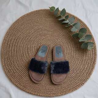 DÉP XUỒNG NỮ QUAI BẢN LÔNG VŨ MỀM PHONG CÁCH THU ĐÔNG ma shoes D4776