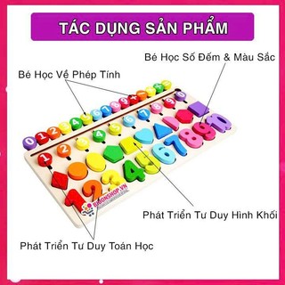 Bộ đồ chơi Bảng gỗ học số và hình khối thông minh cho bé(094)