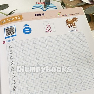 Sách- Bộ 5 Quyển Luyện Viết Tập Tô Chữ Số Cho Bé Mẫu Giáo Chuẩn Bị Vào Lớp 1 Từ 4 5 6 Tuổi Có Mã QR Hướng Dẫn Viết