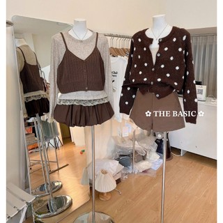 Áo Len Cardigan Dài Tay Chấm Bi Basic QCCC Cao Cấp