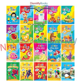 Sách- Bộ 20 Quyển Tập Tô Màu Song Ngữ Cho Bé Từ 3 4 5 6 Tuổi Mẫu Giáo Mầm Non Nhiều Chủ Đề- Tặng 1 Hộp Màu ( Có Tách Lẻ)