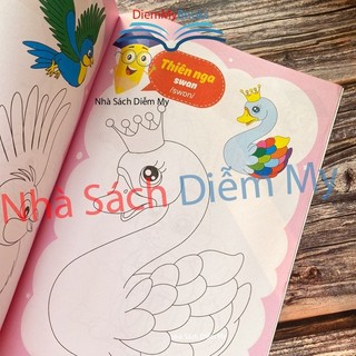 Sách- Bộ 20 Quyển Tập Tô Màu Song Ngữ Cho Bé Từ 3 4 5 6 Tuổi Mẫu Giáo Mầm Non Nhiều Chủ Đề- Tặng 1 Hộp Màu ( Có Tách Lẻ)