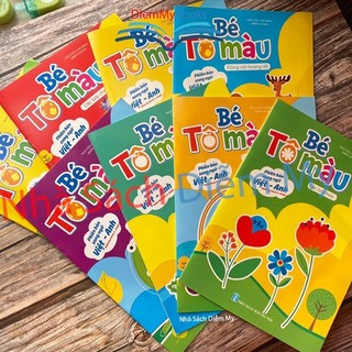 Sách-Bộ 20 Quyển Vở Tập Tô Màu Song Ngữ Cho Bé Từ 3 4 5 6 Tuổi Mẫu Giáo Mầm Non Hình To- Tặng 1 Hộp Màu ( Có Tách Lẻ)