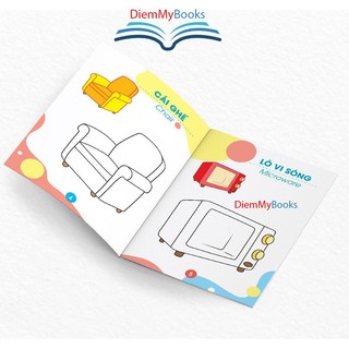 Sách- Bộ 5 Quyển Tập Tô Màu Cho Bé Mẫu Giáo Mầm Non Song Ngữ Anh Việt Các Chủ Đề Bìa Cán Bóng Từ 3-5 Tuổi