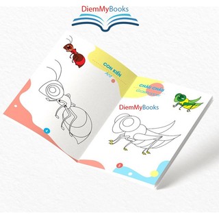 Sách- Bộ 5 Quyển Tập Tô Màu Cho Bé Mẫu Giáo Mầm Non Song Ngữ Anh Việt Các Chủ Đề Bìa Cán Bóng Từ 3-5 Tuổi