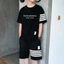 Set Bộ Quần Tay Lỡ Thể Thao Chất Thun Mè Form Rộng Unisex Nam Nữ Mặc Đều Được - DTB k1