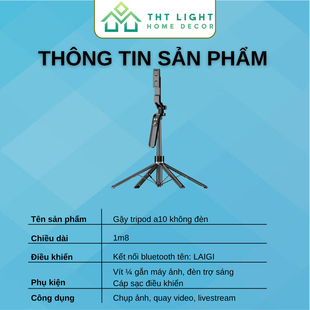 Gậy Tripod A14 Cao Cấp CHILNEXX Có Gimbal Chống Rung Gậy Selfie 4 Chân, Gắn Máy Ảnh Livestream, Quay Video Ổn Định