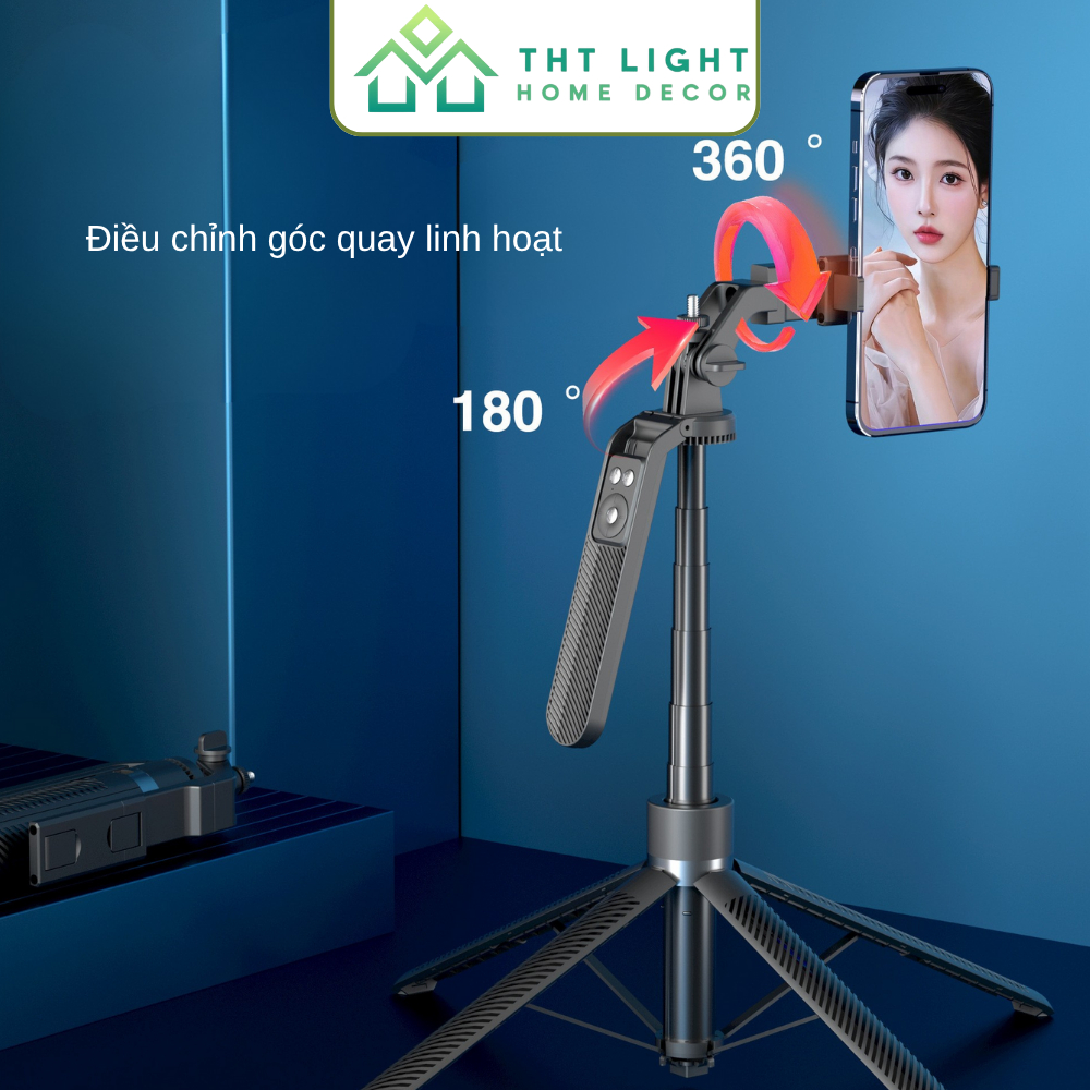 Gậy Tripod A14 Cao Cấp CHILNEXX Có Gimbal Chống Rung Gậy Selfie 4 Chân, Gắn Máy Ảnh Livestream, Quay Video Ổn Định