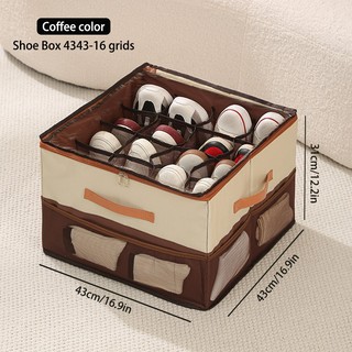 Hộp Vải Đựng Giày Dép Quần Áo Chia Ngăn Có Nắp Giúp Sắp Xếp Quần Áo Giày Dép Đồ Lót Gọn Gàng 88526