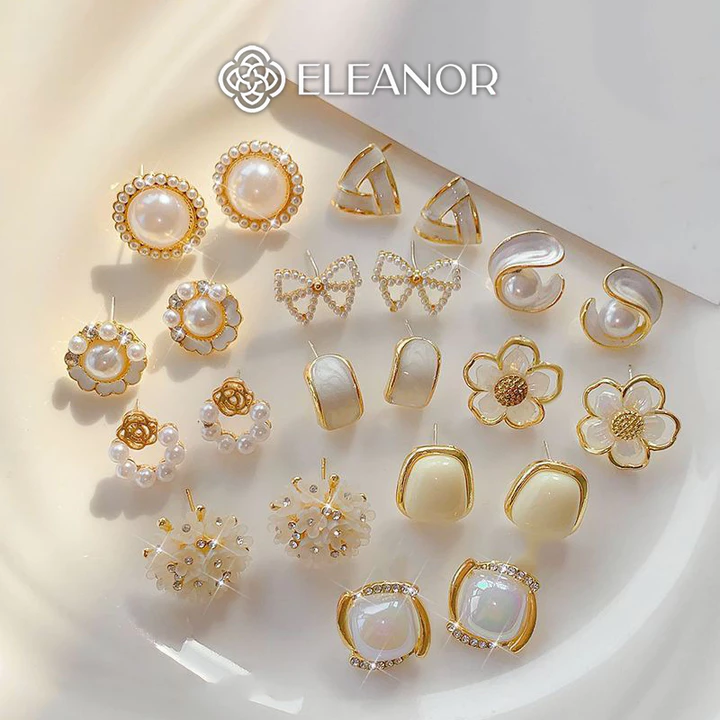 Bông tai nữ chuôi bạc 925 Eleanor Accessories đa dạng kiểu dáng phụ kiện trang sức khuyên tai 3660