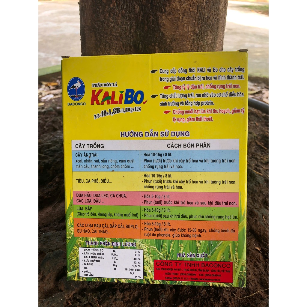 phân bón lá KALIBO - không lo rụng trái