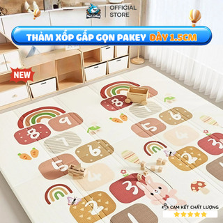 Thảm Xốp Gấp Gọn Pakey XPE 2 Mặt Cho Bé Tập Bò, Thảm Gấp Gọn Vân Nổi Chống Ngã, Chống Thấm Họa Tiết Hàn Quốc