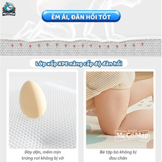 Thảm Xốp Gấp Gọn Pakey XPE 2 Mặt Cho Bé Tập Bò, Thảm Gấp Gọn Vân Nổi Chống Ngã, Chống Thấm Họa Tiết Hàn Quốc
