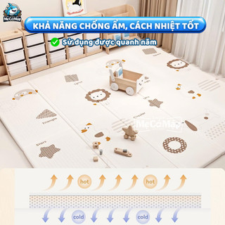 Thảm Xốp Gấp Gọn Pakey XPE 2 Mặt Cho Bé Tập Bò, Thảm Gấp Gọn Vân Nổi Chống Ngã, Chống Thấm Họa Tiết Hàn Quốc