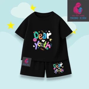 Bộ Quần Áo Cộc Tay Cho Bé, In Hình Dear Youth Dễ Thương, Chất Vải Thun Cotton Mát Mẻ (M 319)