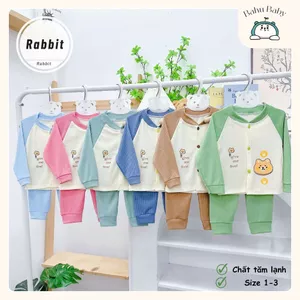 Bộ tăm tay dài thu đông cho bé trái và bé gái sơ sinh từ 0-18 tháng tuổi Bahu_Baby