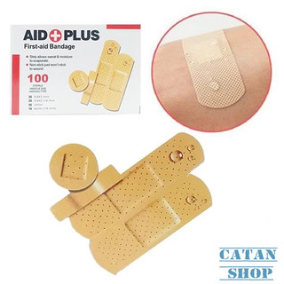 Hộp 100 băng cá nhân sơ cứu y tế nhanh, bảo vệ vết thương tránh nhiễm trùng, kháng nước tốt