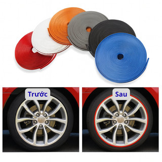 Cuộn chỉ viền trang trí dán vành bánh xe ô tô 8m – Tăng thẩm mỹ, chống trầy xước (keo bám dính tốt)