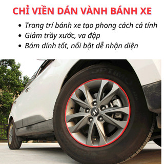 Cuộn chỉ viền trang trí dán vành bánh xe ô tô 8m – Tăng thẩm mỹ, chống trầy xước (keo bám dính tốt)