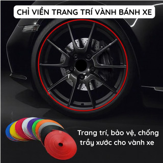 Cuộn chỉ viền trang trí dán vành bánh xe ô tô 8m – Tăng thẩm mỹ, chống trầy xước (keo bám dính tốt)