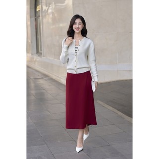 Chân Váy Công Sở Dáng Suông Dài LAMER FASHION Bổ Mánh Xẻ Sau Thanh Lịch O62M25Q002