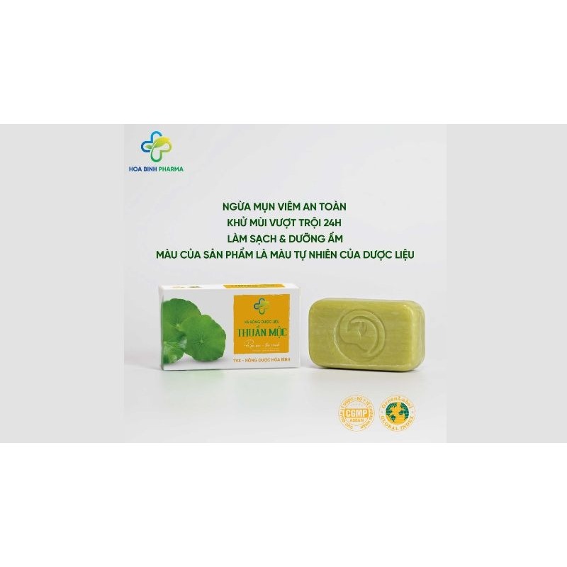 Xà Bông Dược Liệu Thuần Mộc, hỗ trợ sạch da, dịu da, ngừa mụn nhọt, rôm sảy, khử mùi, tạo hương thơm
