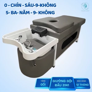 Giường gội đầu bồn sứ, giường gội đầu 2in1 bồn sứ, giường gội đầu massage dưỡng sinh, hàng sẵn xưởng