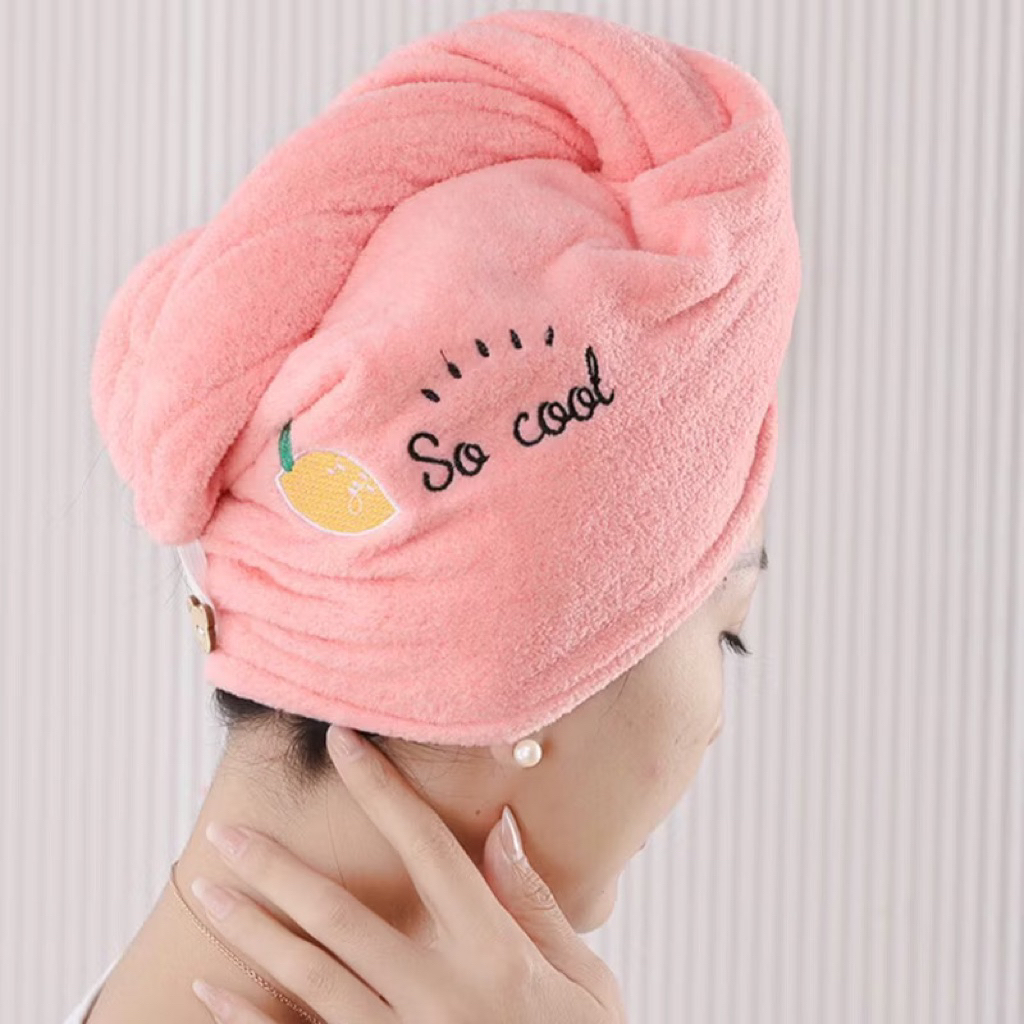 giảm giá 60% siêu hời cho Combo 5 chiếc Khăn Trùm Đầu Làm Khô Tóc Microfiber - Khăn Quấn Tóc Siêu Thấm Có Khuy Cài