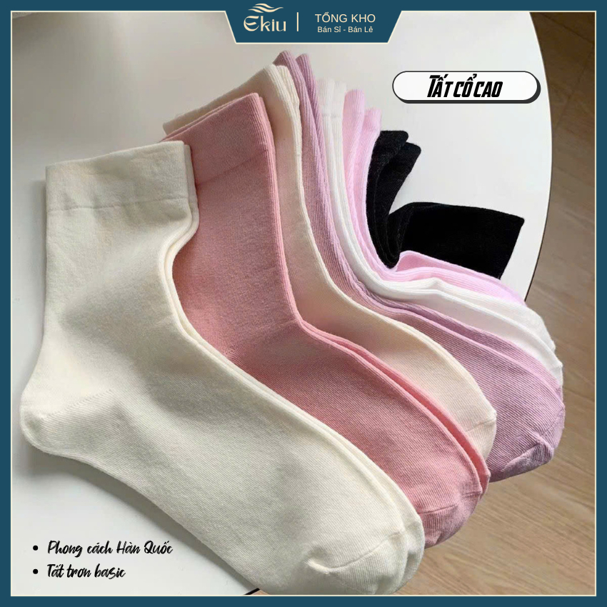 Combo tất trơn phong cách basic tone màu Patel dễ mix đồ - Ekiu Shop