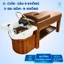 Giường gội cao cấp mẫu bồn tai thỏ chân gỗ , giường gội đầu 2in1, giường spa, màu sắc làm theo yêu cầu