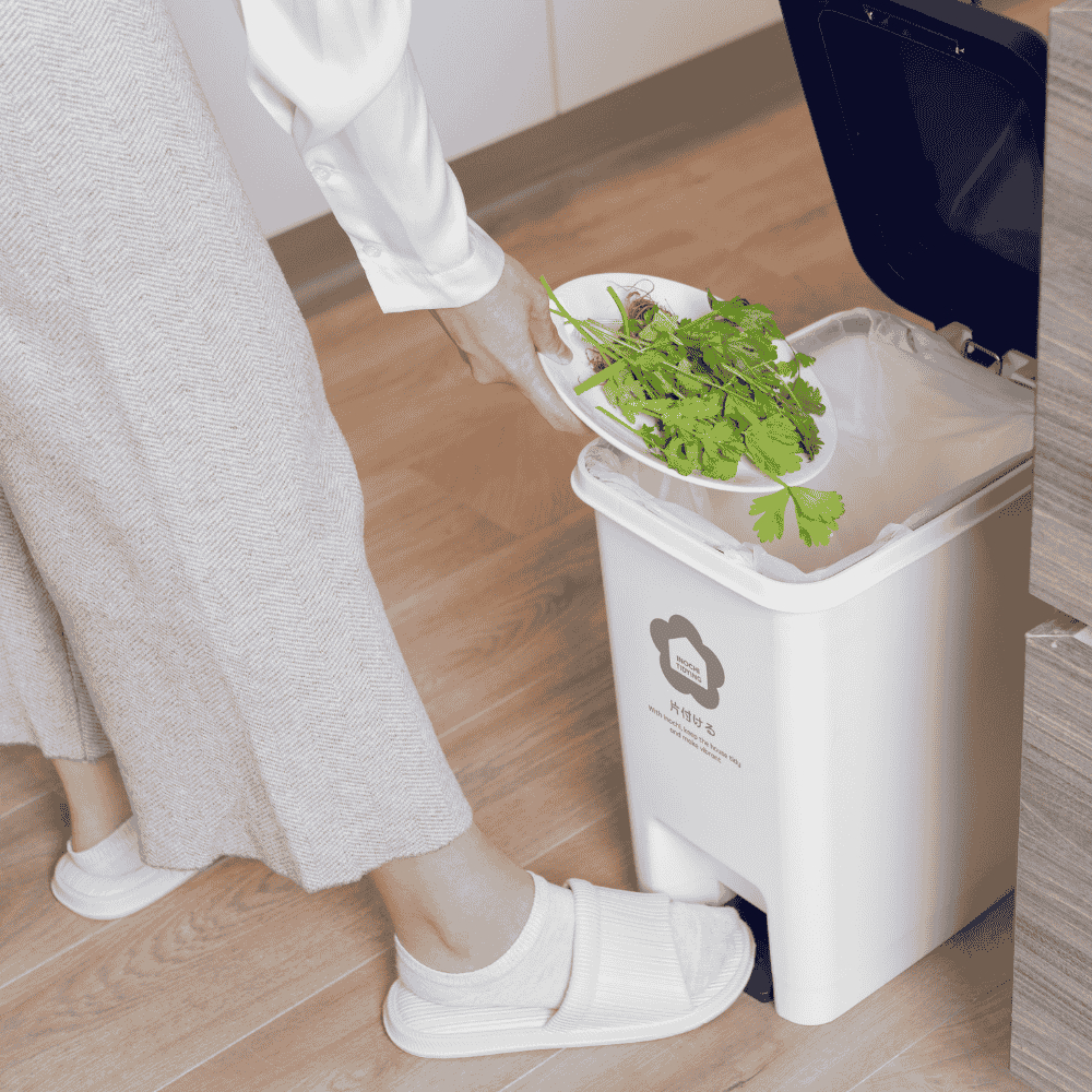 Thùng rác đạp chân 20L nắp đậy chữ nhật Inochi - làm sọt rác văn phòng, đựng rác gia đình, tiện dụng