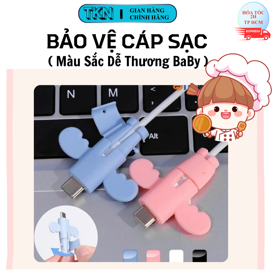 Bảo vệ cáp type C gắn dầu sạc.
