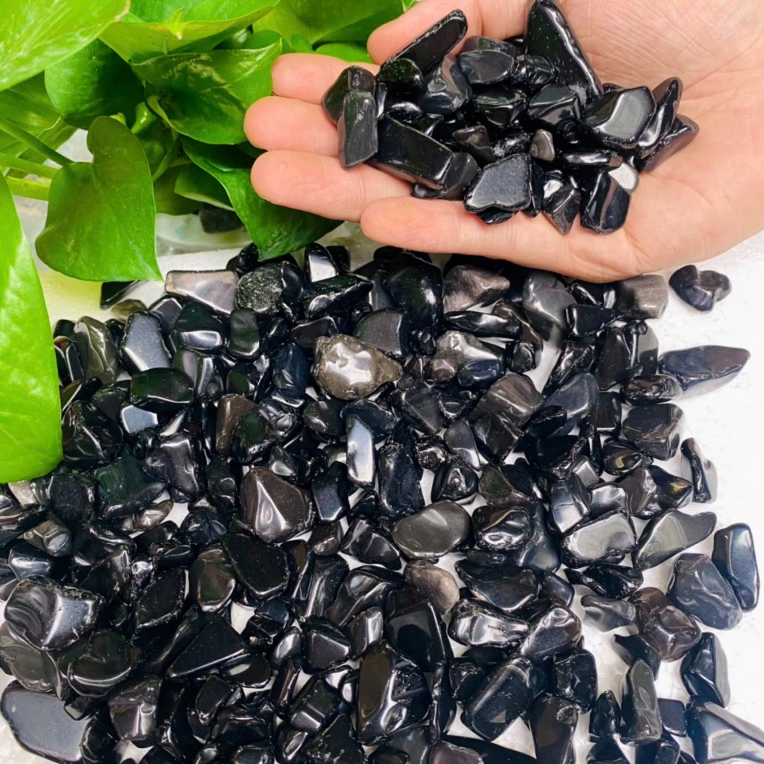 Đá Onyx Đen thiên nhiên - Xua đuổi năng lượng xấu, giảm căng thẳng, stress, thạch anh đen thanh tẩy