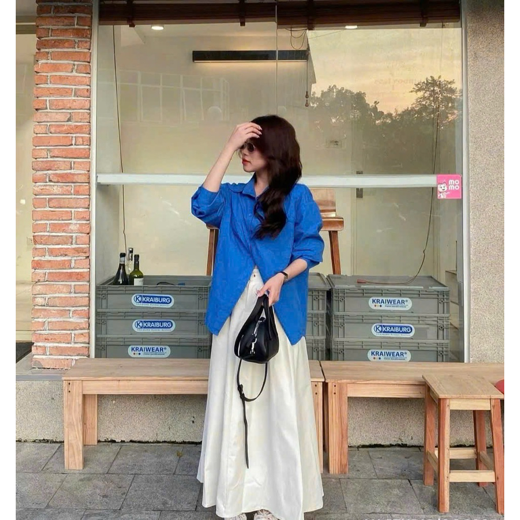 Chân váy kaki dáng xoè có túi 3 màu kèm belt the.sweaterweather TSW
