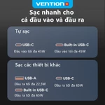 Sạc Dự Phòng 65W Vention 20000mAh, Hỗ Trợ Sạc Nhanh PD, Tích Hợp Cáp Sạc Type-C, Màn Hình LED Dùng Cho Điện Thoại Laptop — ảnh 7
