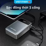 Sạc Dự Phòng 65W Vention 20000mAh, Hỗ Trợ Sạc Nhanh PD, Tích Hợp Cáp Sạc Type-C, Màn Hình LED Dùng Cho Điện Thoại Laptop — ảnh 8