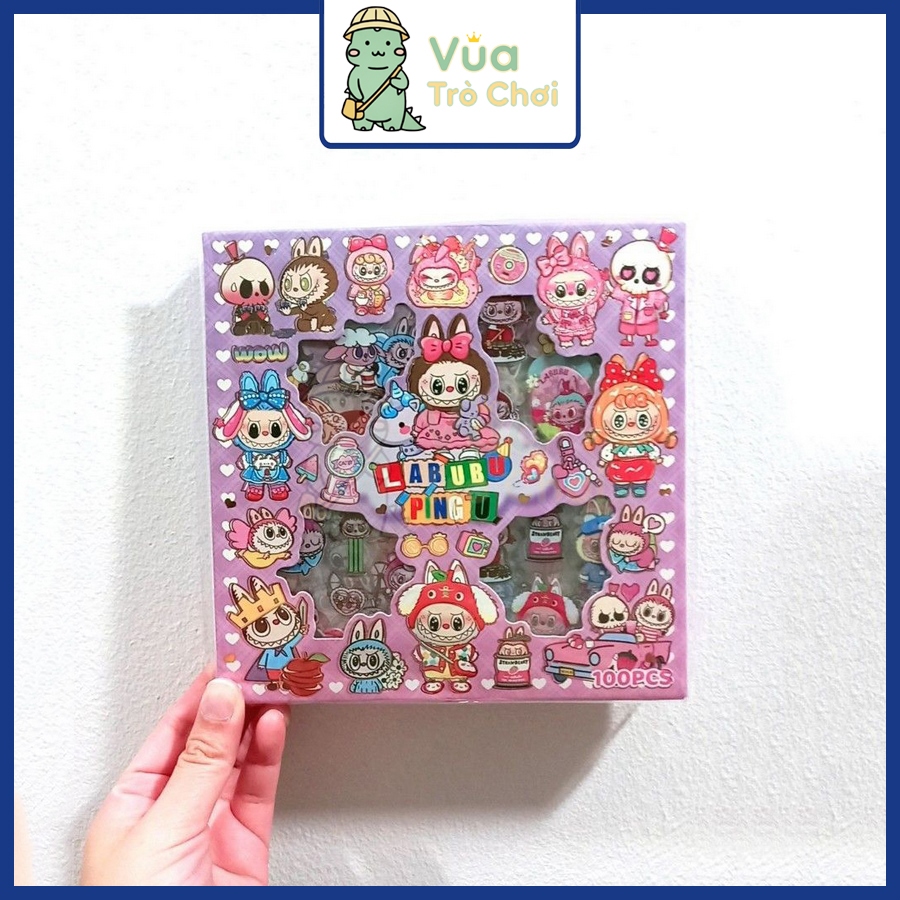 [Labubu] Hộp 100 Tấm Sticker Labubu Hình Dán Chống Nước Trang Trí Sổ ...