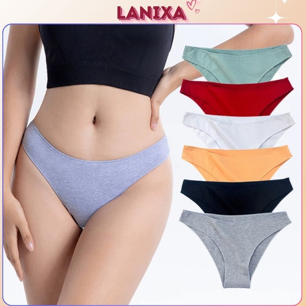 Quần lót nữ cotton kháng khuẩn thấm hút cạp thấp tôn dáng gợi cảm quyến rũ LANIXA L261