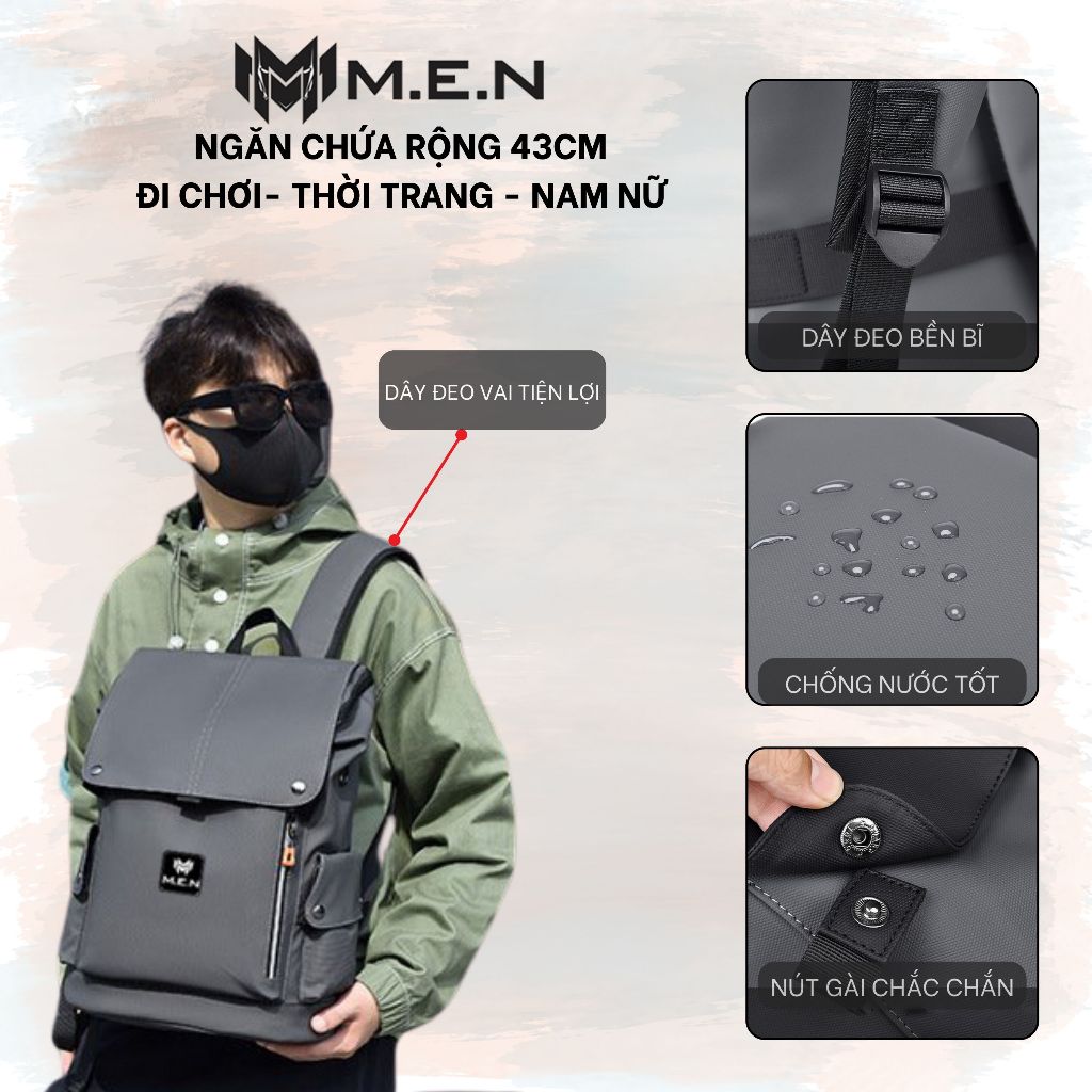Balo nam nữ học sinh cao cấp M.E.N Cascher Lá kéo Cam siêu ngầu [CHÍNH HÃNG]