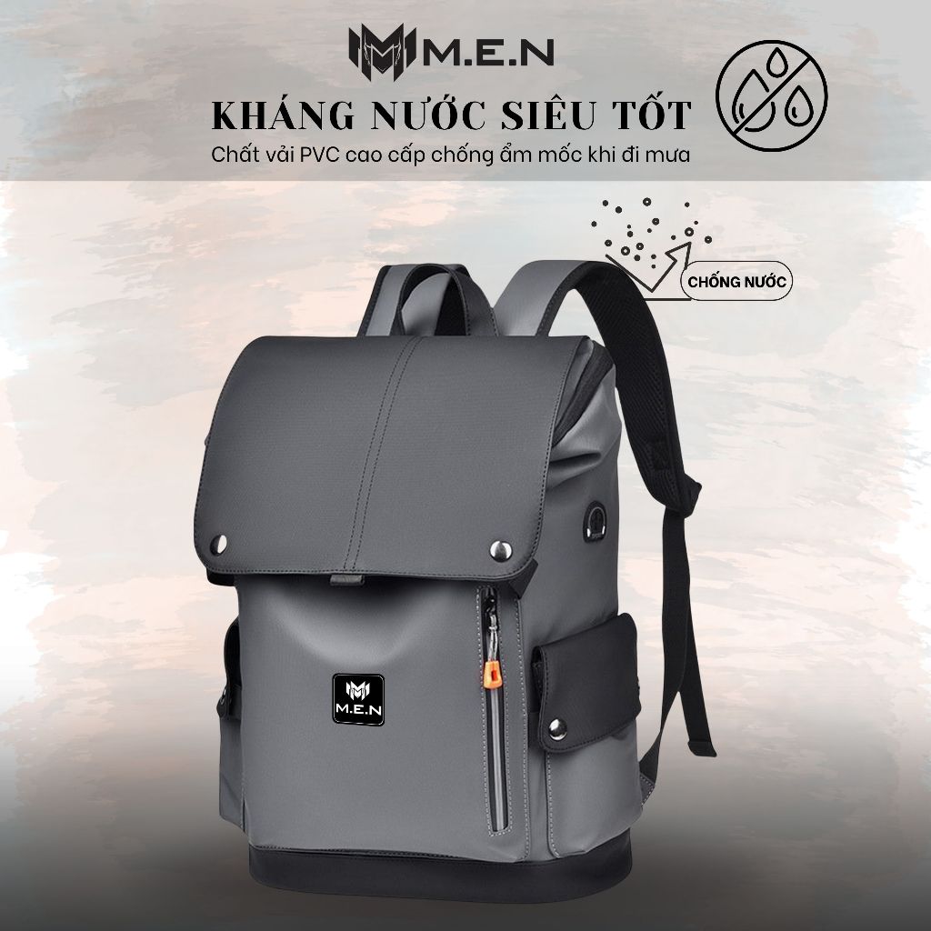 Balo đeo vai du lịch M.E.N Cascher Lá kéo Cam có ngăn đựng laptop chống nước tiện lợi [XU HƯỚNG MỚI]
