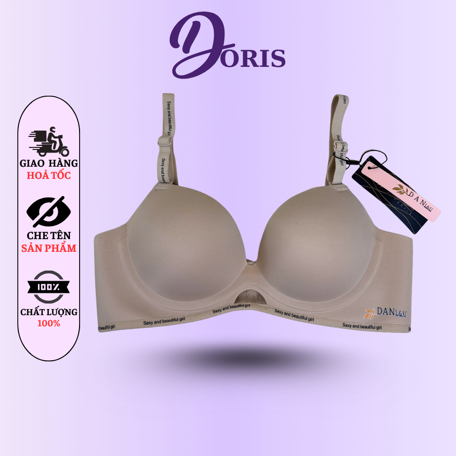 Áo Ngực Su Đúc Không Gọng Đệm 3cm Nâng Ngực Mút Trơn Êm Ái DORIS A523
