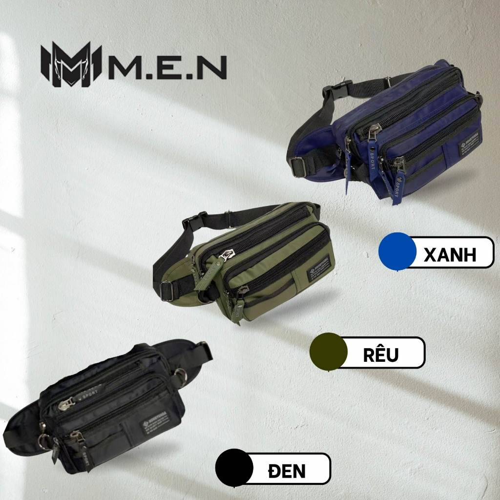 Túi đeo ngực cao cấp 6 ngăn ĐB84 M.E.N rêu đen chống rách [Nhà Sản Xuất]