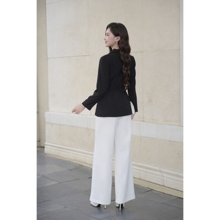 Áo Vest Nữ Dáng Suông Cổ 2 Ve Áo Blazer 2 Lớp Dài Tay Đai Eo L65B23T016