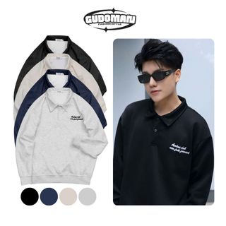 Áo Sweater Polo Unisex Chất Nỉ 2 Da Áo Nỉ Nam Nữ Form Rộng S04