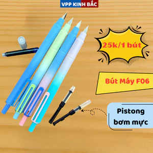Bút Máy Bấm F06 - Thân Nhẹ, Ngòi 0.38mm, Mực Không Xóa Dành Cho Học Sinh Tiểu Học Viết Êm Trơn.